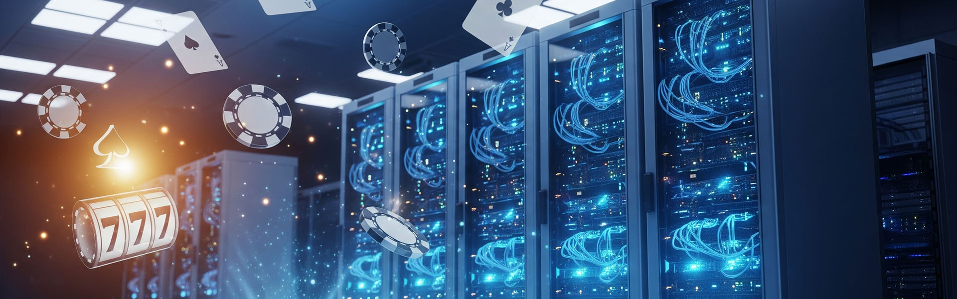 Data centre with slot machine symbols.