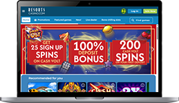 Laptop computer showing Resorts Online Casino New Jersey.