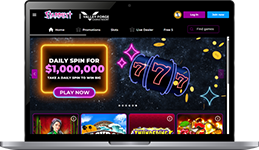 Laptop computer showing Stardust Online Casino Pennsylvania.